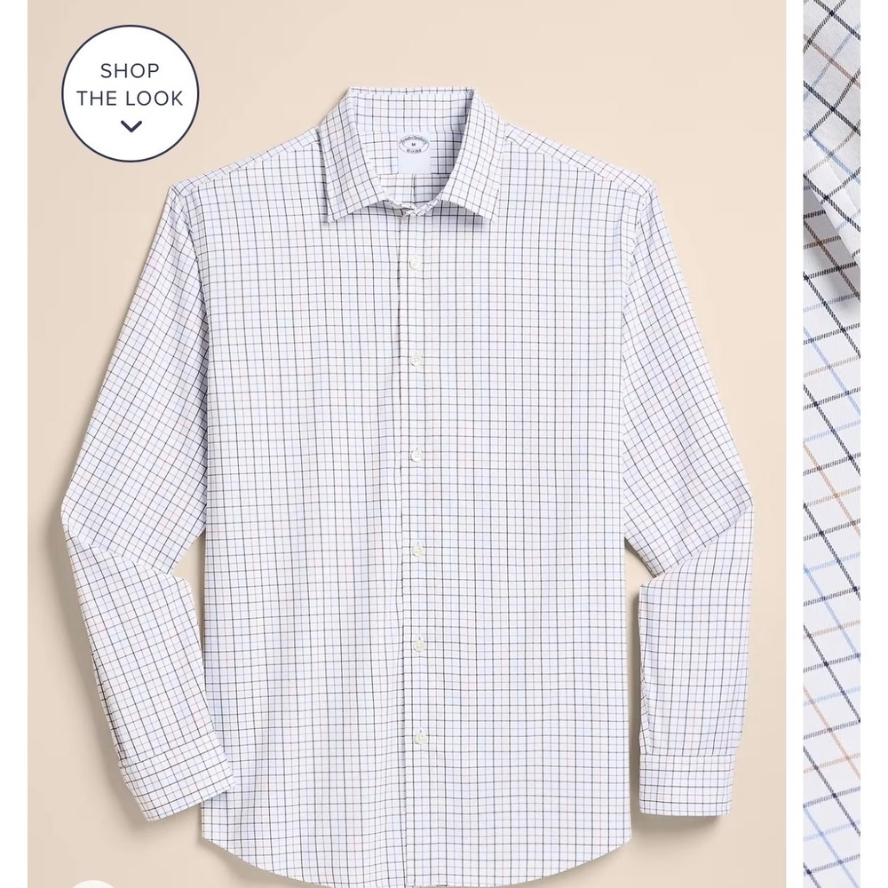 Brooks Brothers Regent Fit Non-Iron Supima Cotton Shirt Blue White Check 14.5 32